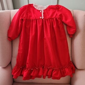 Cecil And Lou 3t Smocked Red Ruffled Kids Dress Gown Valentine Valentine's